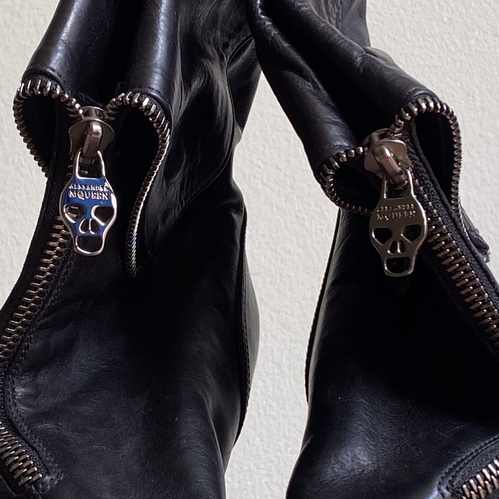 Alexander McQueen Open Toe Ankle High Heel Boots Size 39.5 - Picture 4 of 16